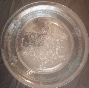 1940s-1950s antique Fire King Sapphire Blue "Philbe" Glass Pie Plate